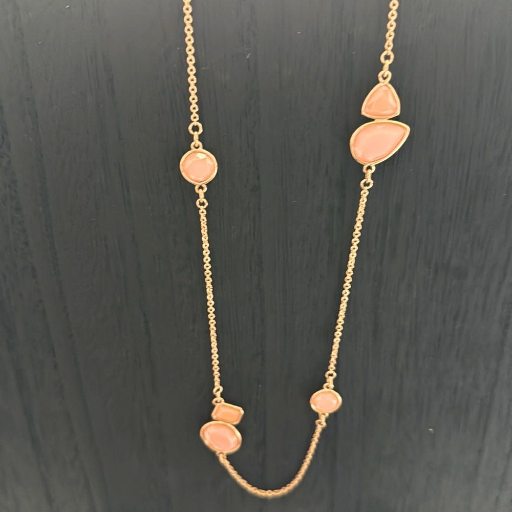 Pink stone and gold tone Kate Spade necklace